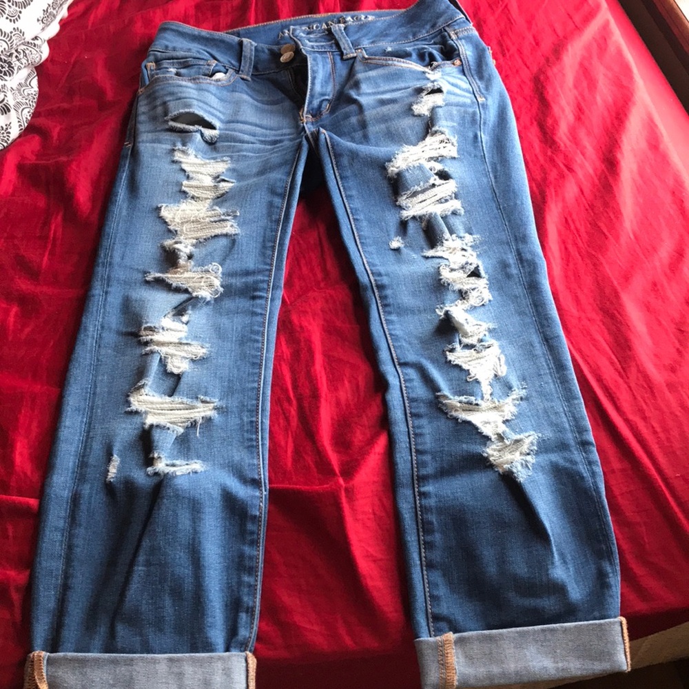 light wash ripped jeans